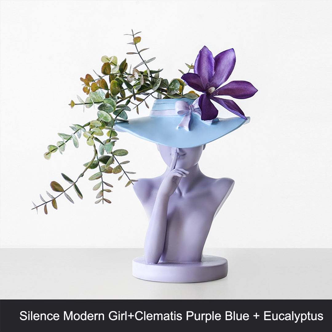 🔥Hot Sale🔥Modern Girl Statue Flower Vase