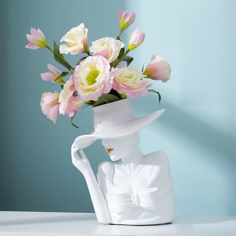 🔥Hot Sale🔥Modern Girl Statue Flower Vase
