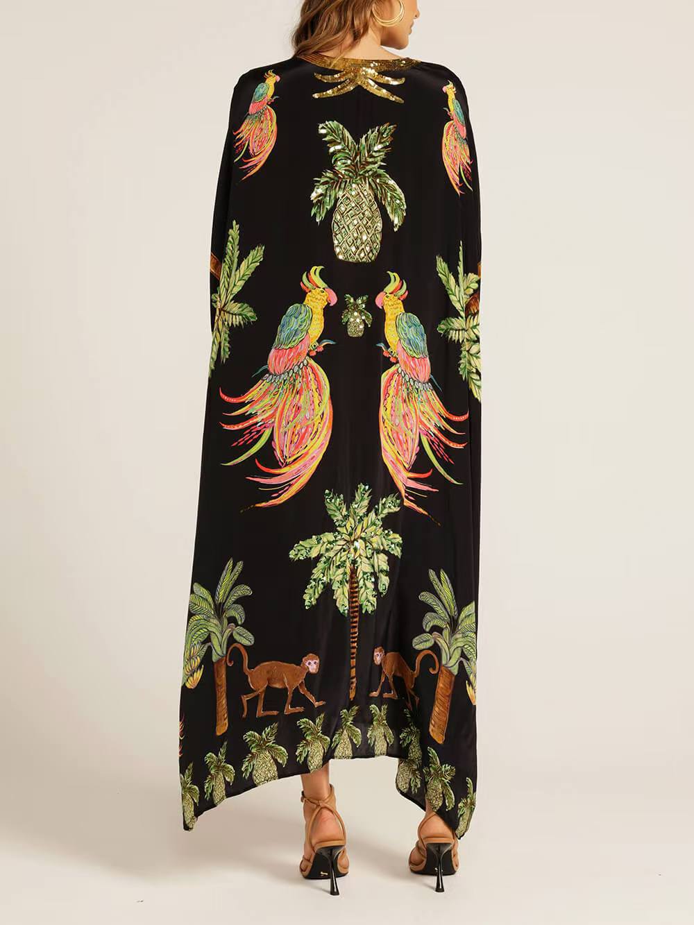 V-neck Printed Loose Fashion Dress