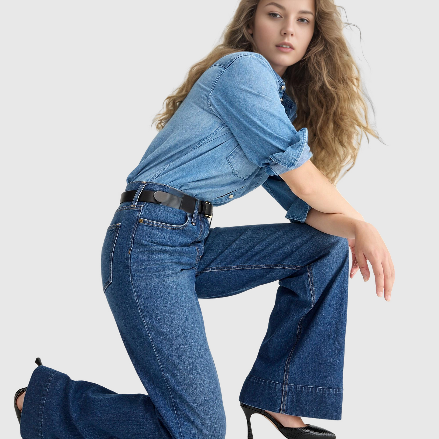 🔥Hot Sale🔥Tall Wide Leg Denim Trouser