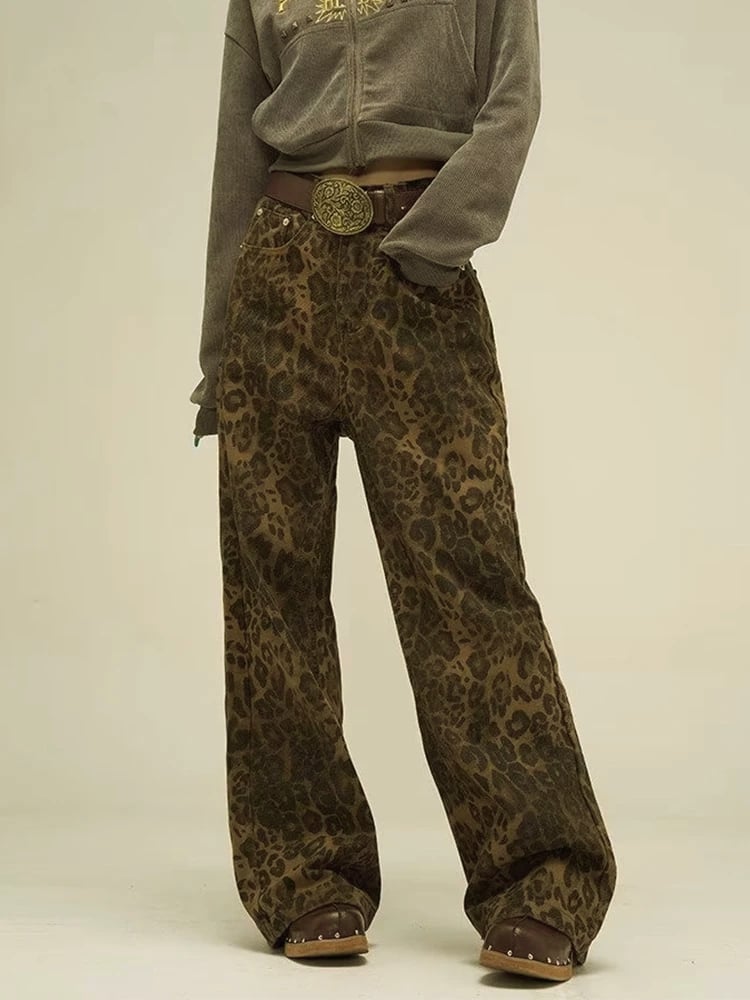 🔥Hot sale🔥Viral Leopard Print Jeans
