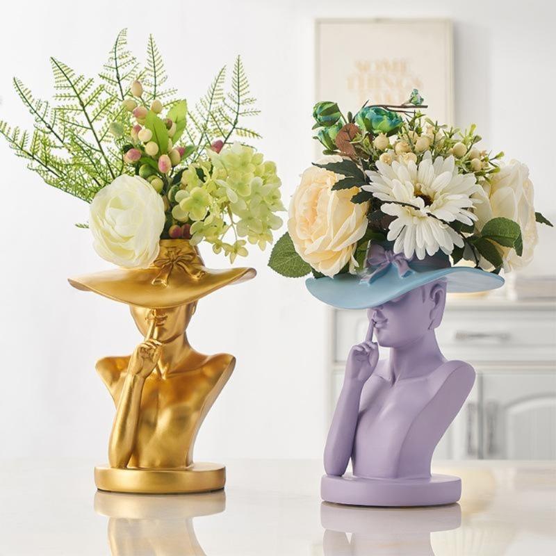 🔥Hot Sale🔥Modern Girl Statue Flower Vase