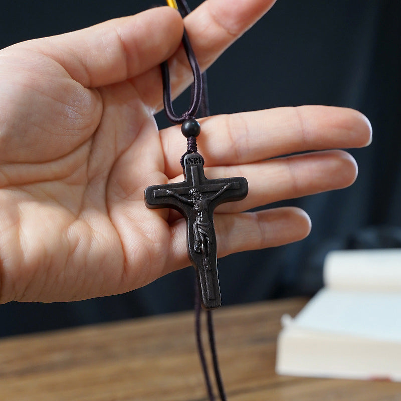 🔥Hot Sale🔥Jesus Cross Wooden Necklace