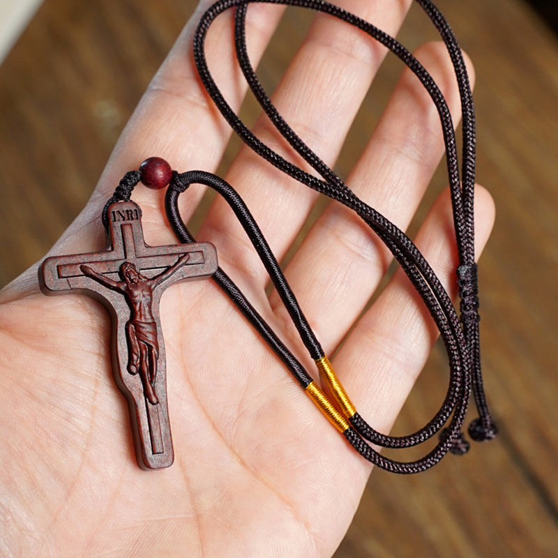 🔥Hot Sale🔥Jesus Cross Wooden Necklace