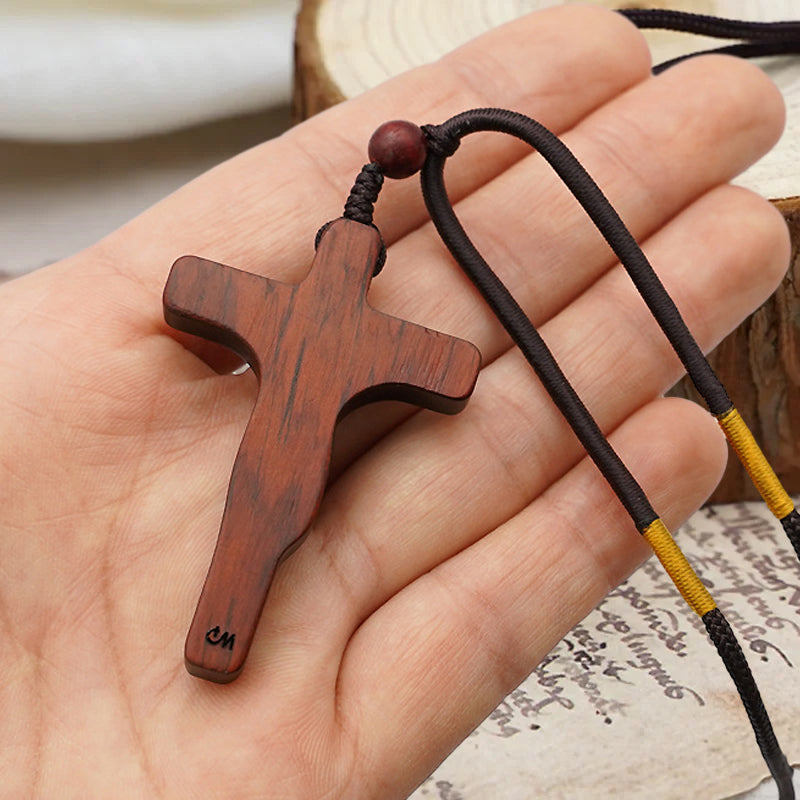 🔥Hot Sale🔥Jesus Cross Wooden Necklace