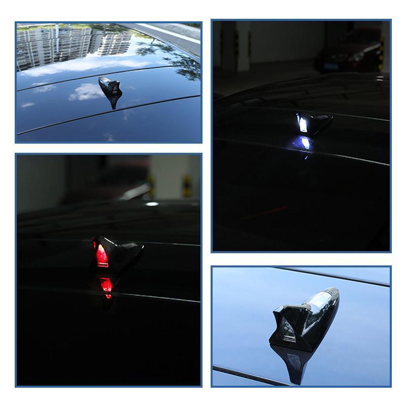 🔥Hot Sale🔥Solar Power Car Shark Fin Roof Antenna LED Flash Light