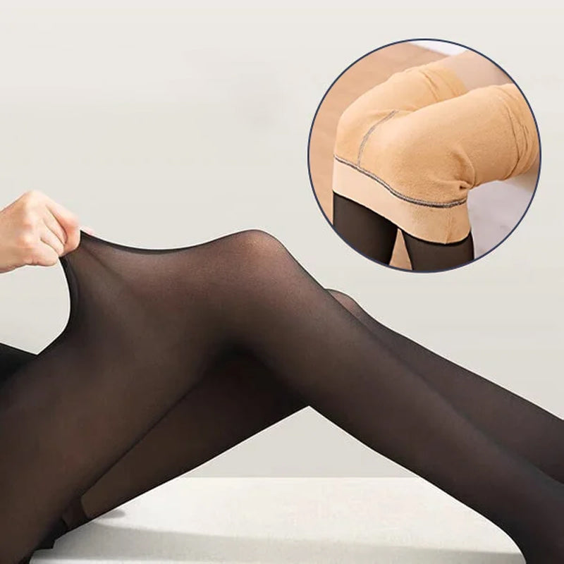 🔥Hot Sale🔥Flawless Legs Fake Translucent Warm Plush Lined Elastic Tights