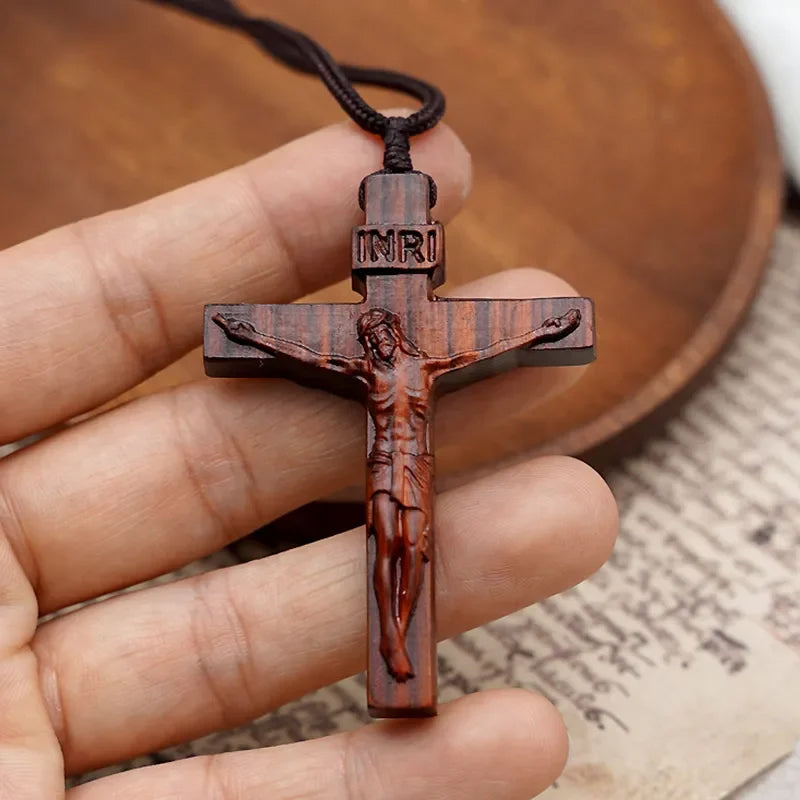 🔥Hot Sale🔥Jesus Cross Wooden Necklace