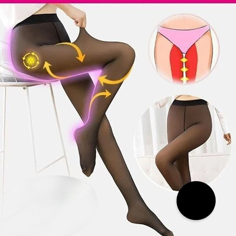 🔥Hot Sale🔥Flawless Legs Fake Translucent Warm Plush Lined Elastic Tights