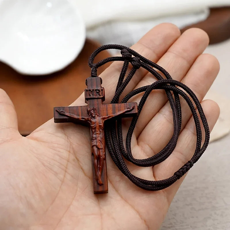 🔥Hot Sale🔥Jesus Cross Wooden Necklace