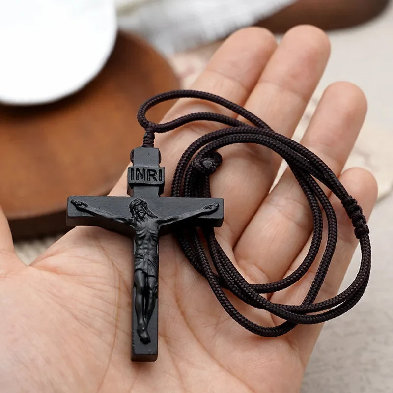 🔥Hot Sale🔥Jesus Cross Wooden Necklace