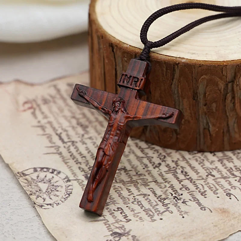 🔥Hot Sale🔥Jesus Cross Wooden Necklace