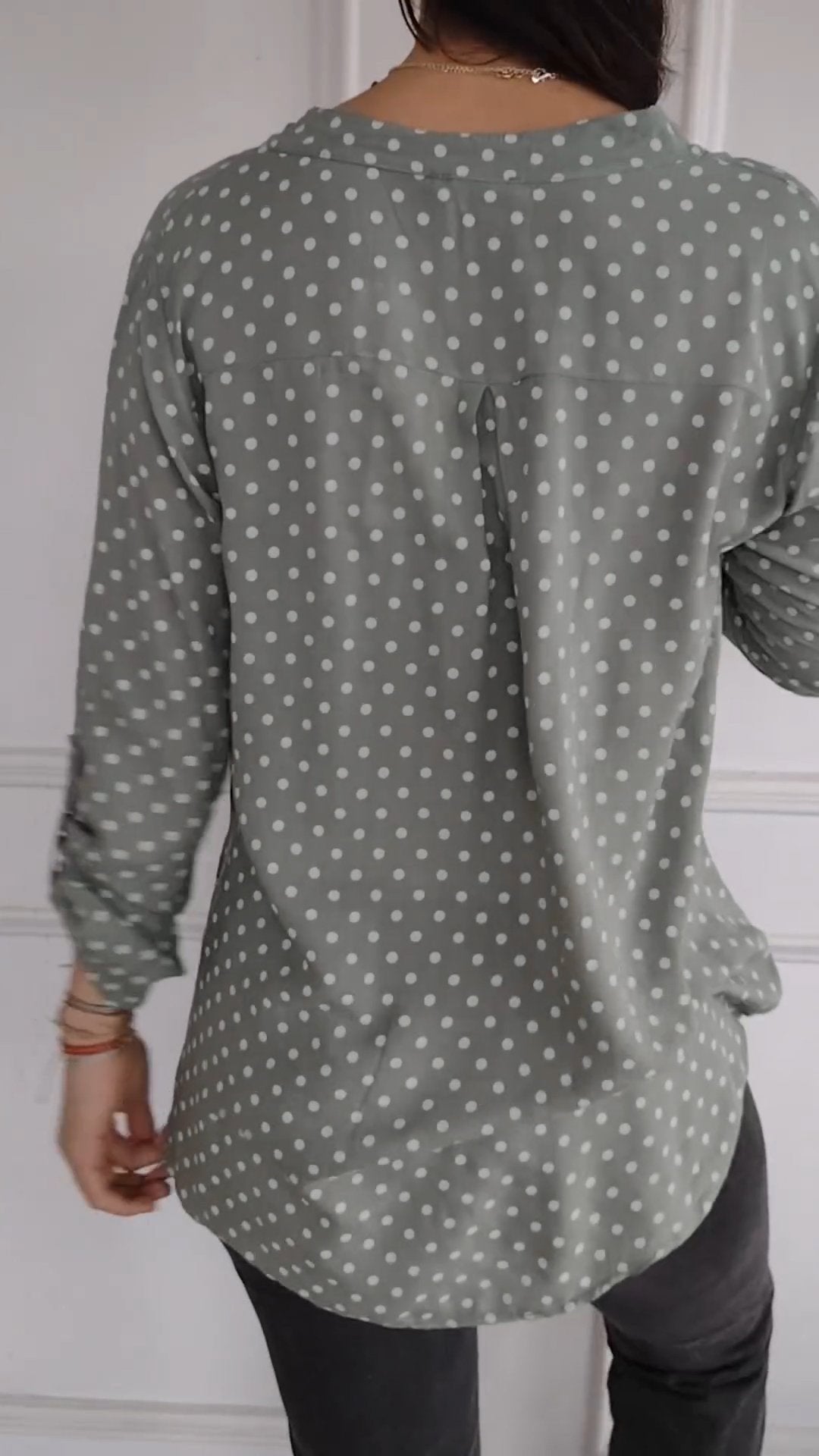 Women's V-neck Polka Dot Sequined Casual Shirt (Buy 2 Free Shipping)