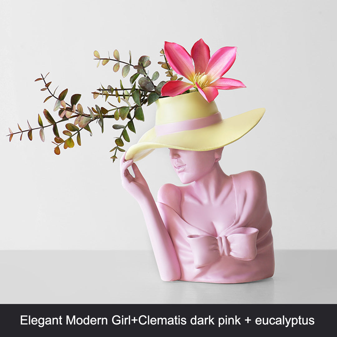 🔥Hot Sale🔥Modern Girl Statue Flower Vase