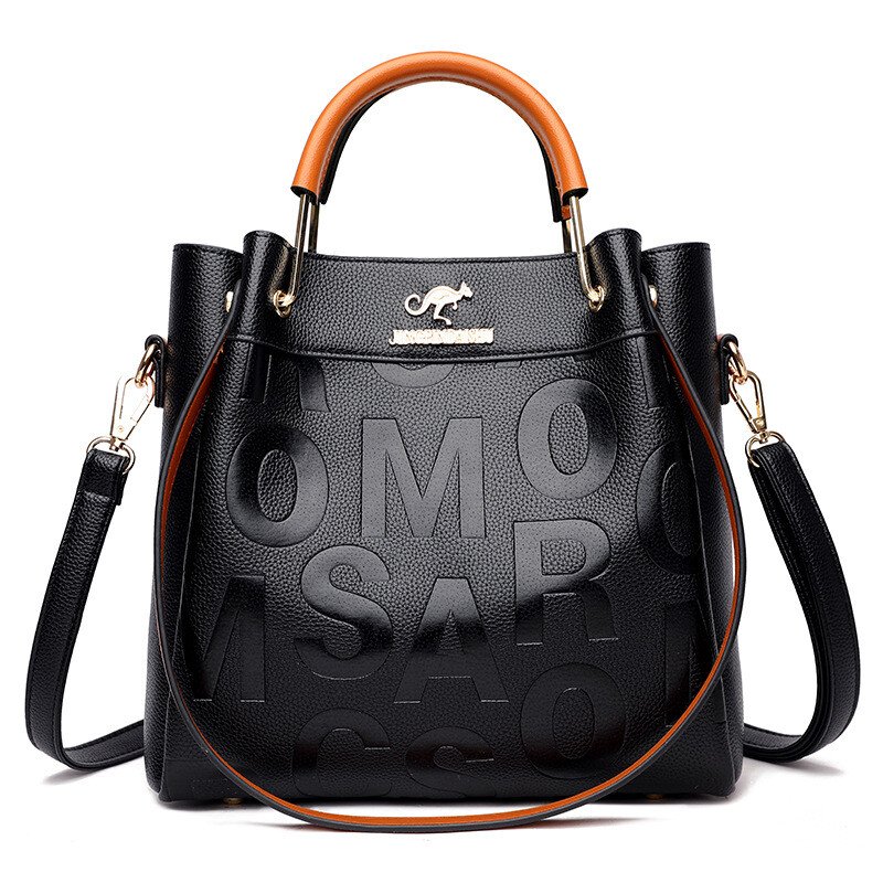 Hellohobot - New arrival large capacity soft leather embossed shoulder bag