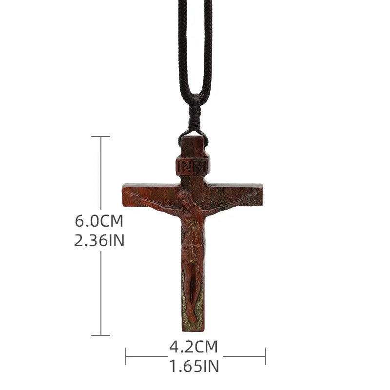 🔥Hot Sale🔥Jesus Cross Wooden Necklace