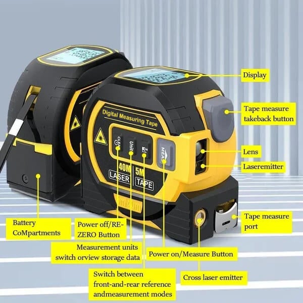 🔥HOT SALE NOW 50% OFF🔥3-In-1 Infrared Laser Tape Measuring
