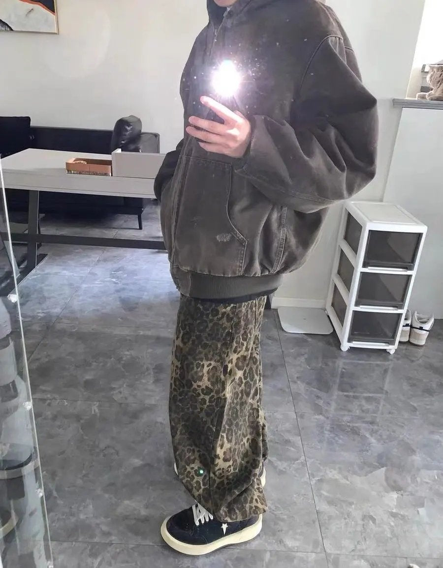 🔥Hot sale🔥Viral Leopard Print Jeans