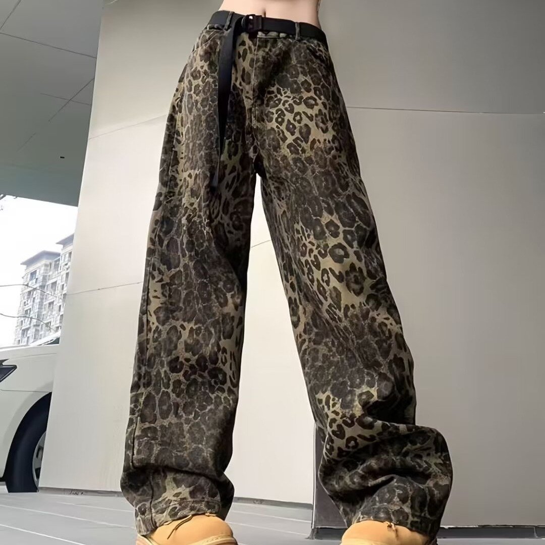 🔥Hot sale🔥Viral Leopard Print Jeans