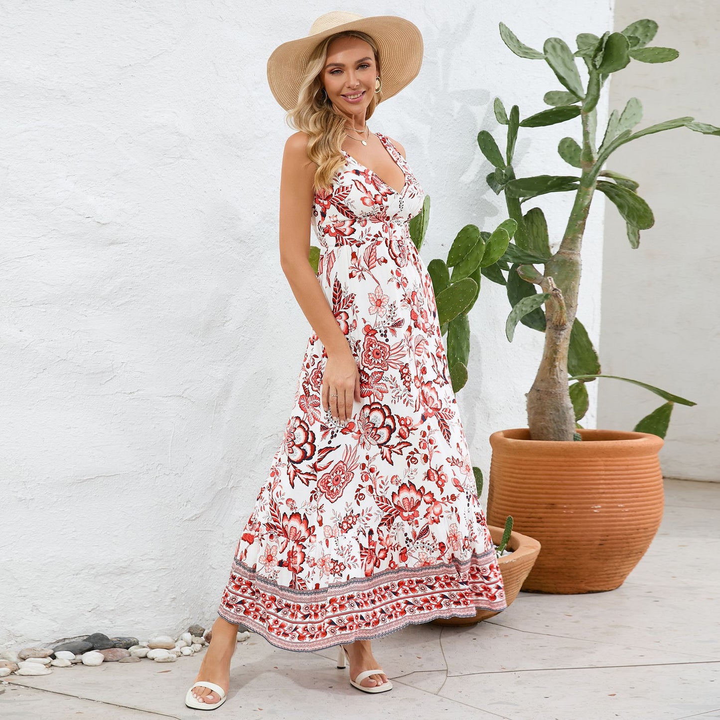🔥Huge Sale 53% OFF🔥Vintage Floral Print Summer Maxi Dress
