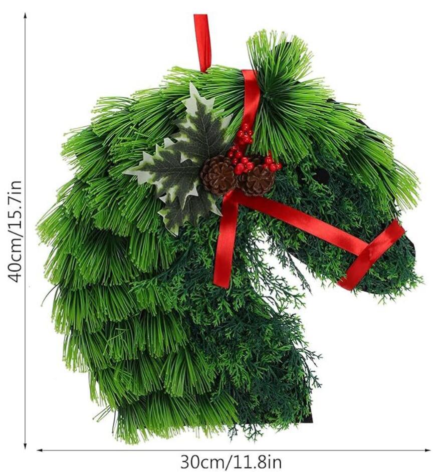 🔥Hot sale🔥Winter Wreath Farmhouses Horse Head Christmas Wreath