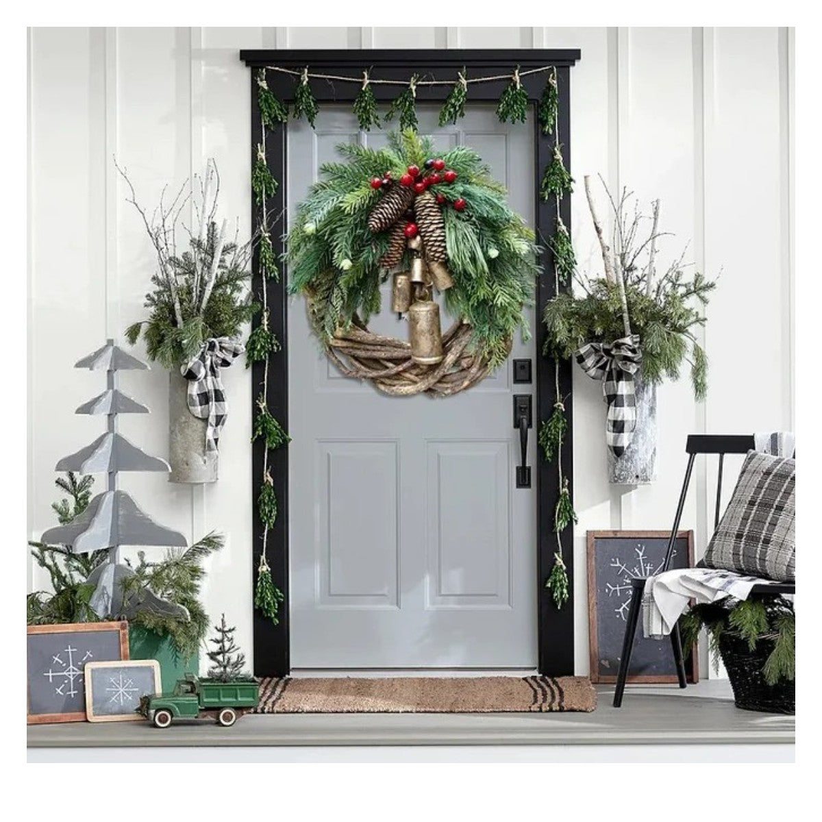 🔥Hot Sale🔥Farmhouse Christmas Wreath, Boho Wreath, Holiday Wreath