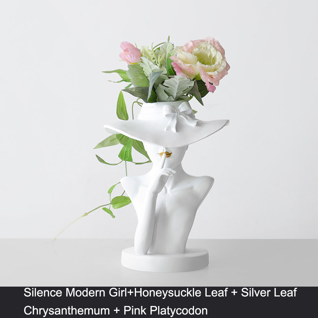 🔥Hot Sale🔥Modern Girl Statue Flower Vase