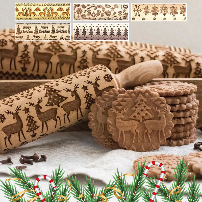 🔥Hot Sale🔥Christmas Wooden Rolling Pins