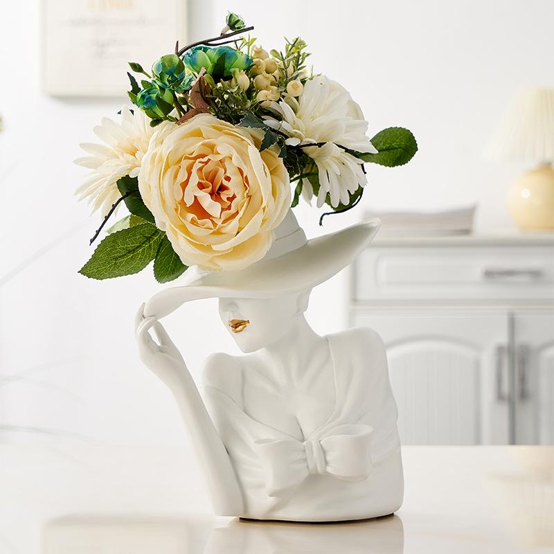 🔥Hot Sale🔥Modern Girl Statue Flower Vase