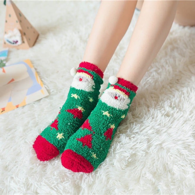 š„Hot Saleš„Cute Christmas Style Thickened Warm Socks
