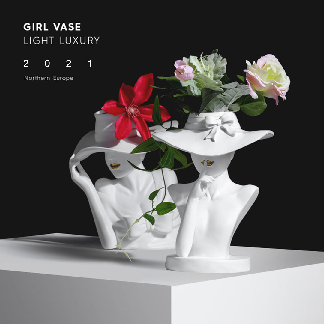 🔥Hot Sale🔥Modern Girl Statue Flower Vase