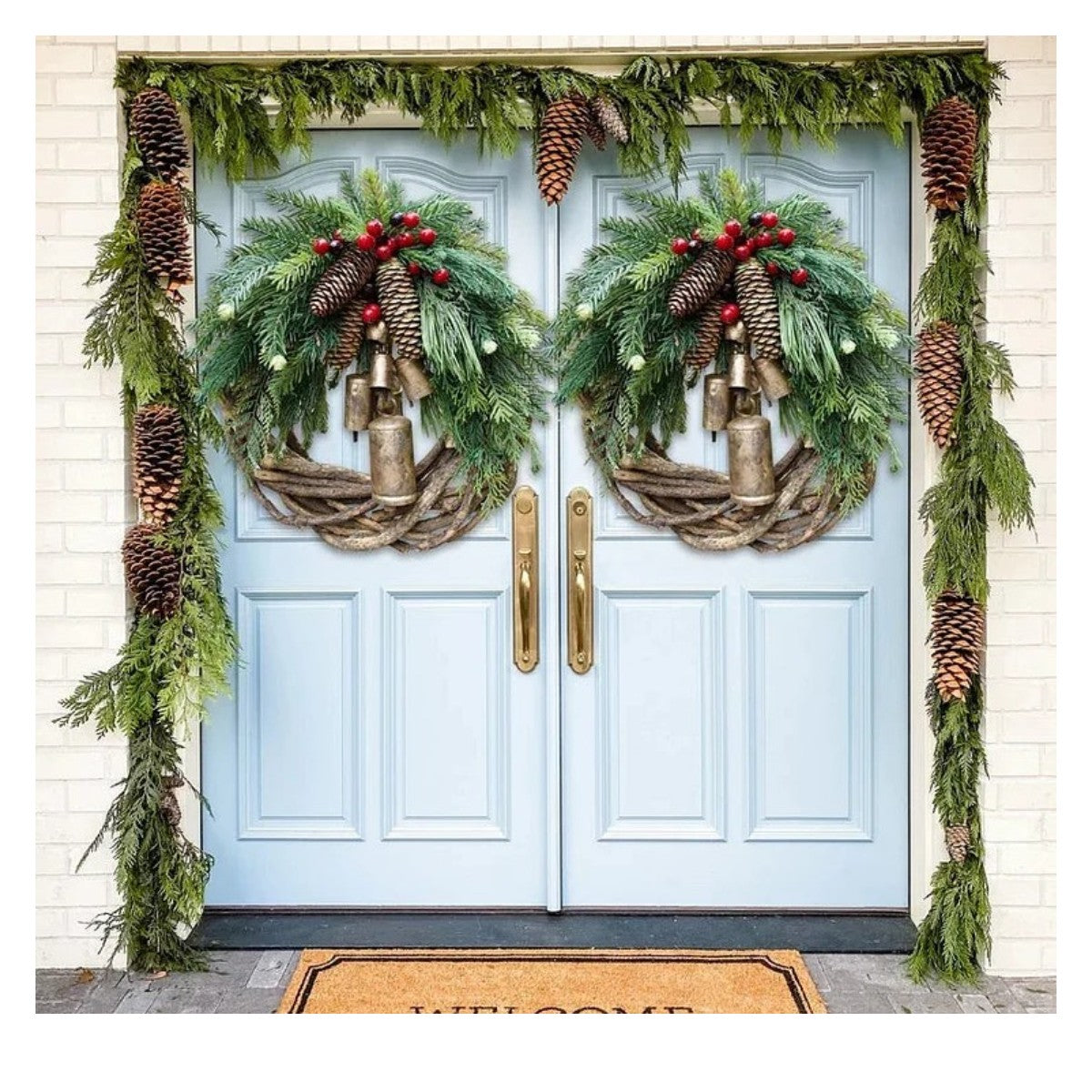 🔥Hot Sale🔥Farmhouse Christmas Wreath, Boho Wreath, Holiday Wreath