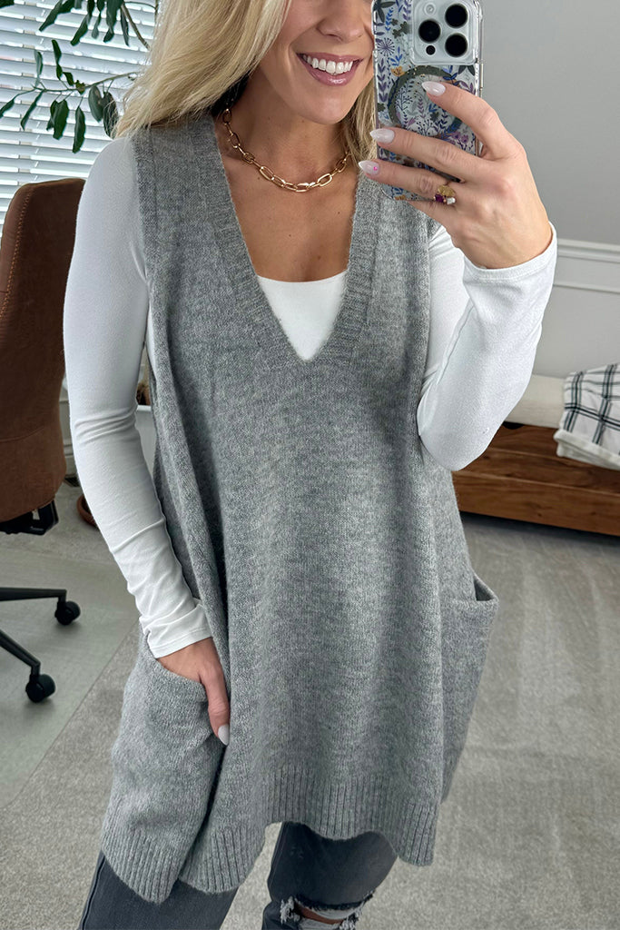 🔥Hot Sale🔥Cozy Pocket Sweater Vest