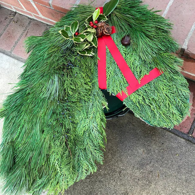 🔥Hot sale🔥Winter Wreath Farmhouses Horse Head Christmas Wreath