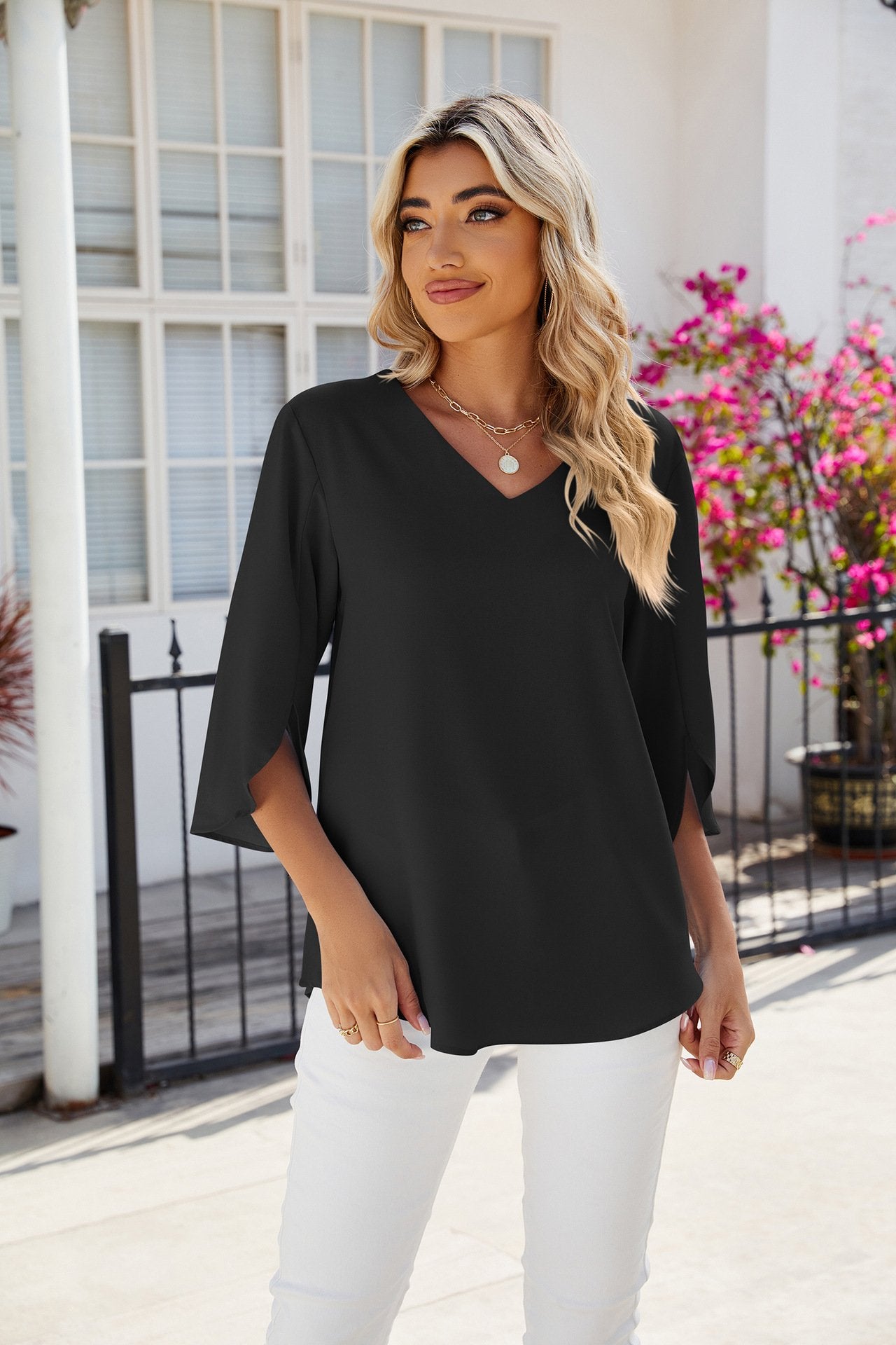 V-neck Chiffon Blouse for Women (Buy 2 Free Shipping)