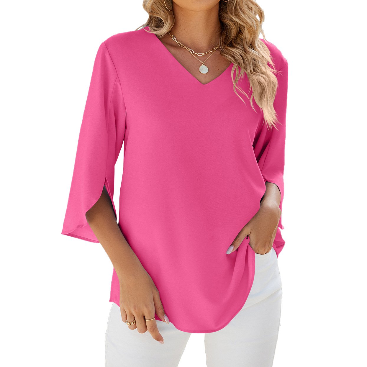 V-neck Chiffon Blouse for Women (Buy 2 Free Shipping)