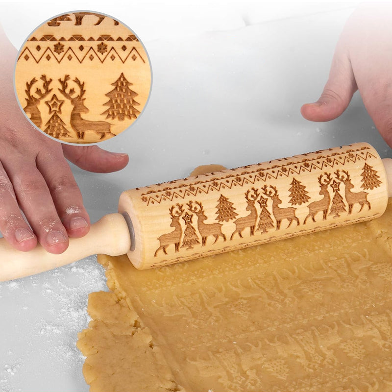 🔥Hot Sale🔥Christmas Wooden Rolling Pins