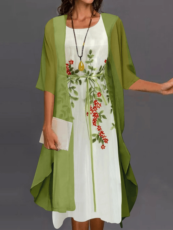 🔥LAST DAY 62% OFF🔥Lady Elegant Loose Chiffon Floral Dress Suits