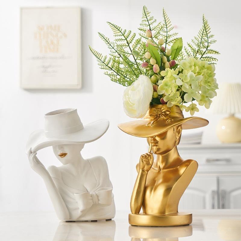 🔥Hot Sale🔥Modern Girl Statue Flower Vase