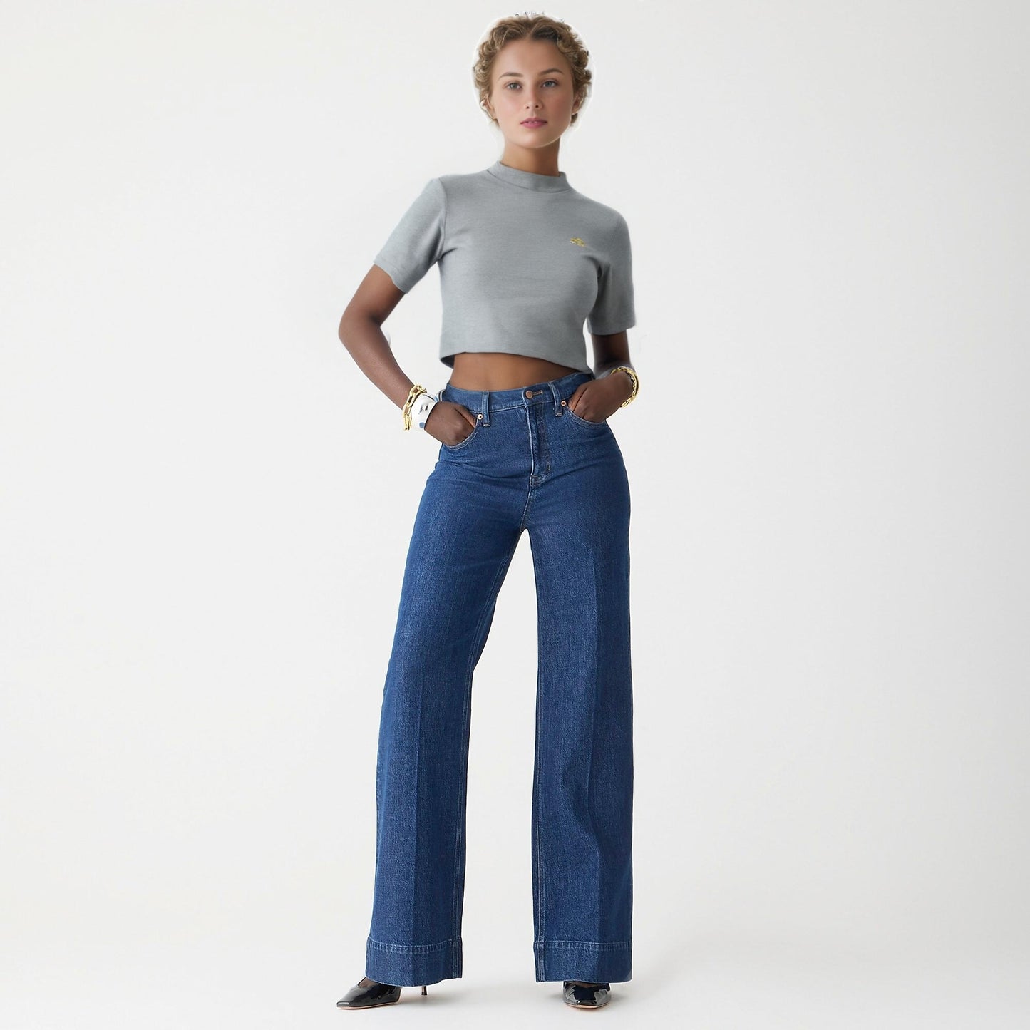 🔥Hot Sale🔥Tall Wide Leg Denim Trouser