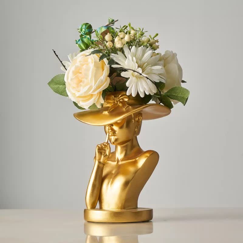 🔥Hot Sale🔥Modern Girl Statue Flower Vase