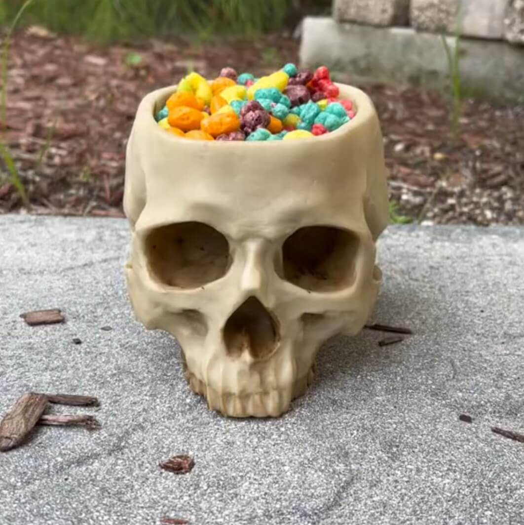 šHalloween Pre-saleš„Human Skull Bowl