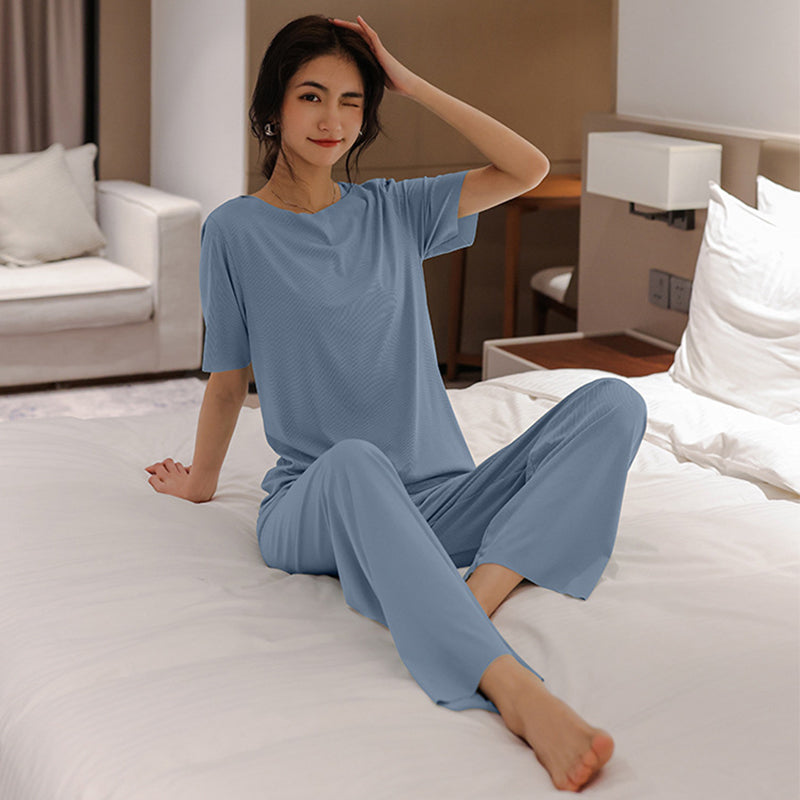 🔥Special offer this week - Casual Solid Color Stretch Loungewear 2 Piece Set