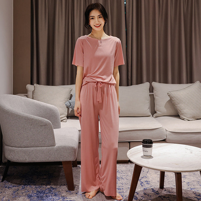 🔥Special offer this week - Casual Solid Color Stretch Loungewear 2 Piece Set