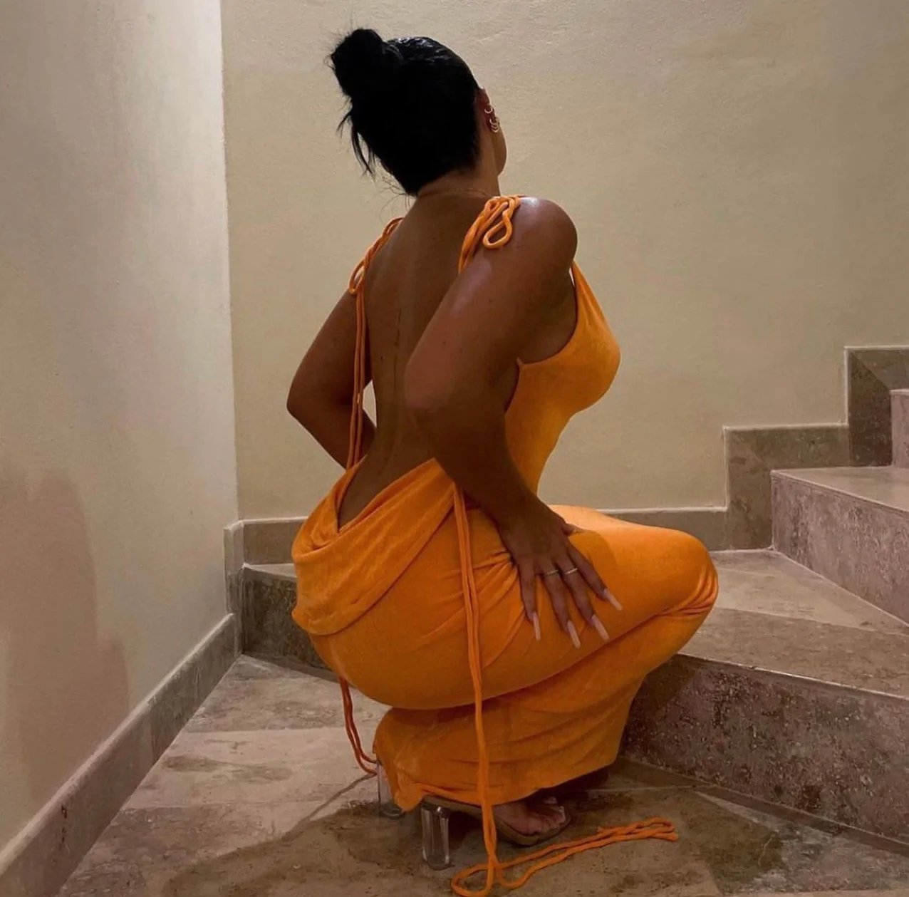 🌟 Fashion halter sexy backless slim package hip temperament dress