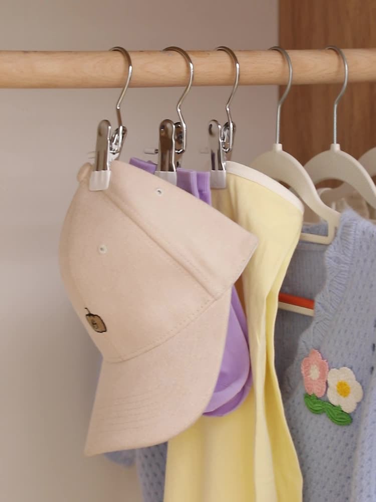 💥Hot Sale- 49% OFF💥Anti-rust Clip Space-saving Clothespin Hat Pants Storage Hanging Travel Hook