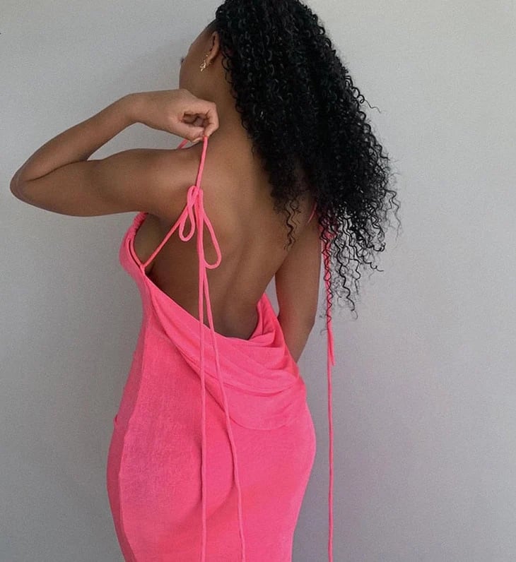 🌟 Fashion halter sexy backless slim package hip temperament dress