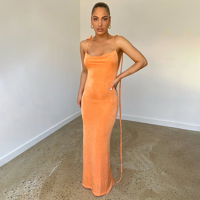 🌟 Fashion halter sexy backless slim package hip temperament dress