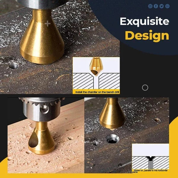 🛠️Titanium Coated Countersink Chamfer Tool(4 PCS)🛠️
