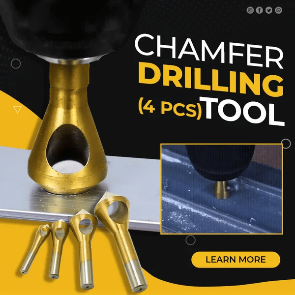🛠️Titanium Coated Countersink Chamfer Tool(4 PCS)🛠️